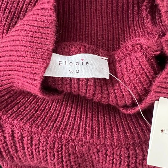 NWT ELODIE‎ Red Wine Knit Turtle Neck Sweater (M) - Picture 6 of 8